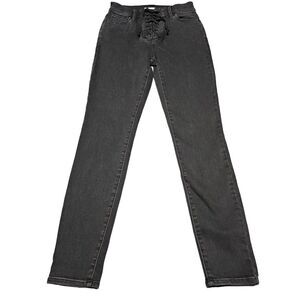 Pacsun Jeans Sz‎ 24 Power Super Stretch High Rise Jegging Lace Up Front Black